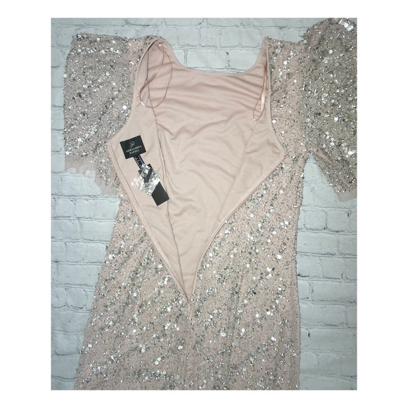 Adrianna Papell Women's Short-Sleeve All Over Sequin Gown, Size 6 - Picture 4 of 7
